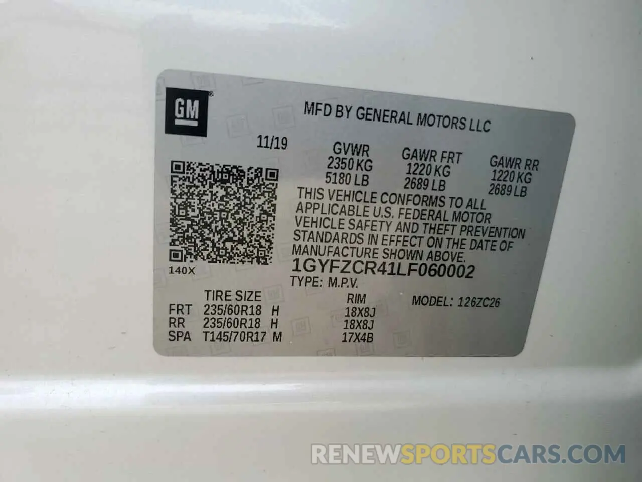 13 Photograph of a damaged car 1GYFZCR41LF060002 CADILLAC XT4 2020