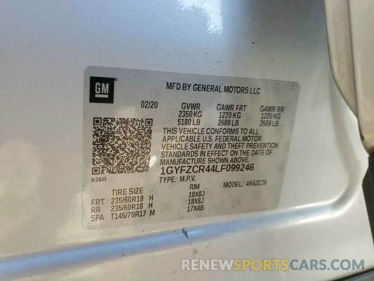 14 Photograph of a damaged car 1GYFZCR44LF099246 CADILLAC XT4 2020