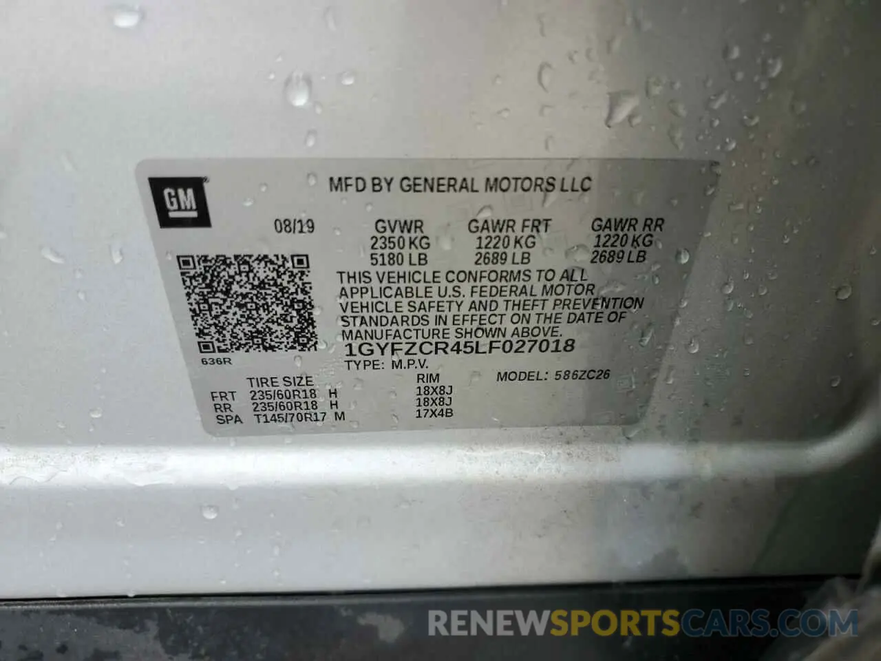 13 Photograph of a damaged car 1GYFZCR45LF027018 CADILLAC XT4 2020