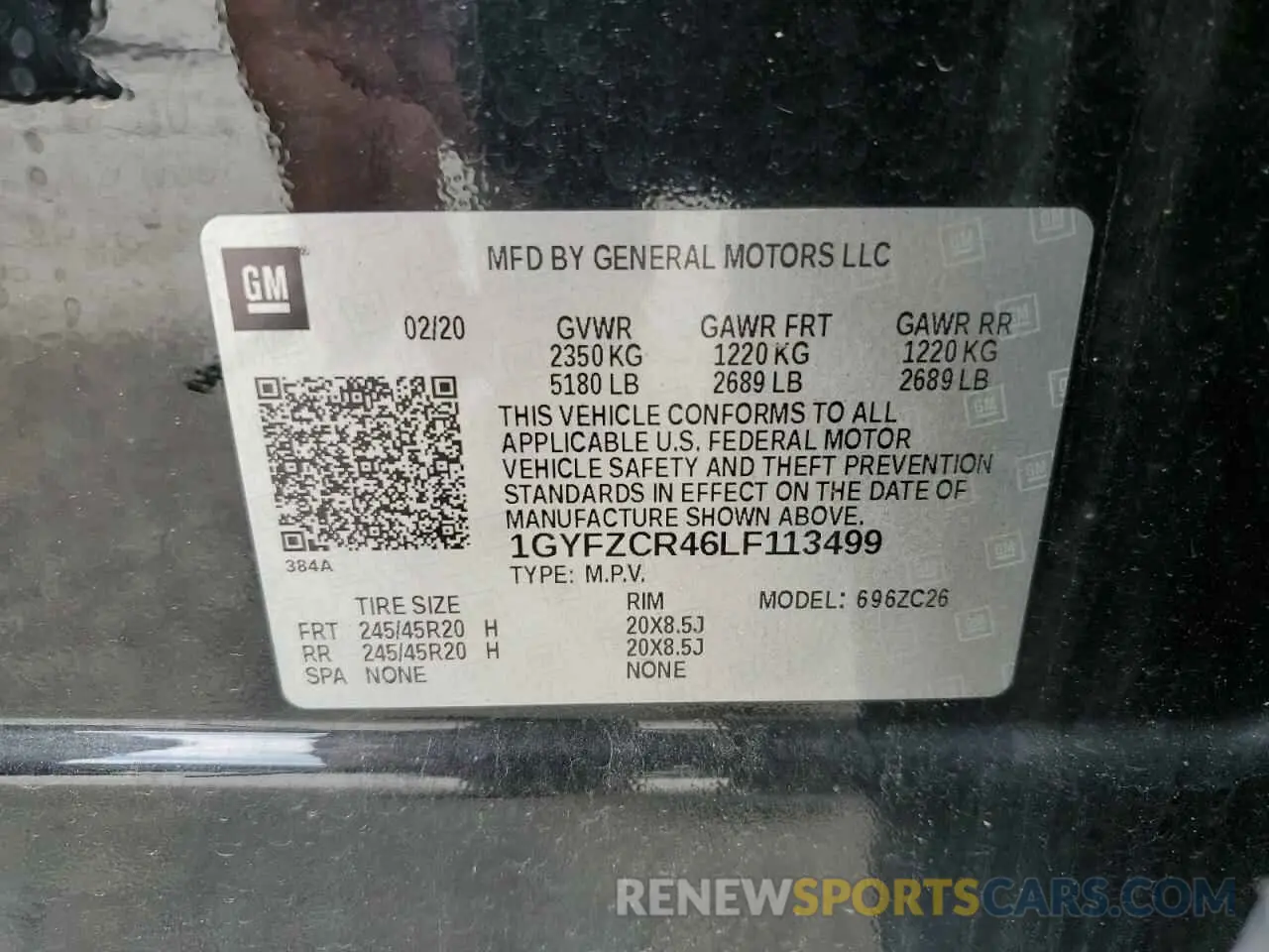 13 Photograph of a damaged car 1GYFZCR46LF113499 CADILLAC XT4 2020