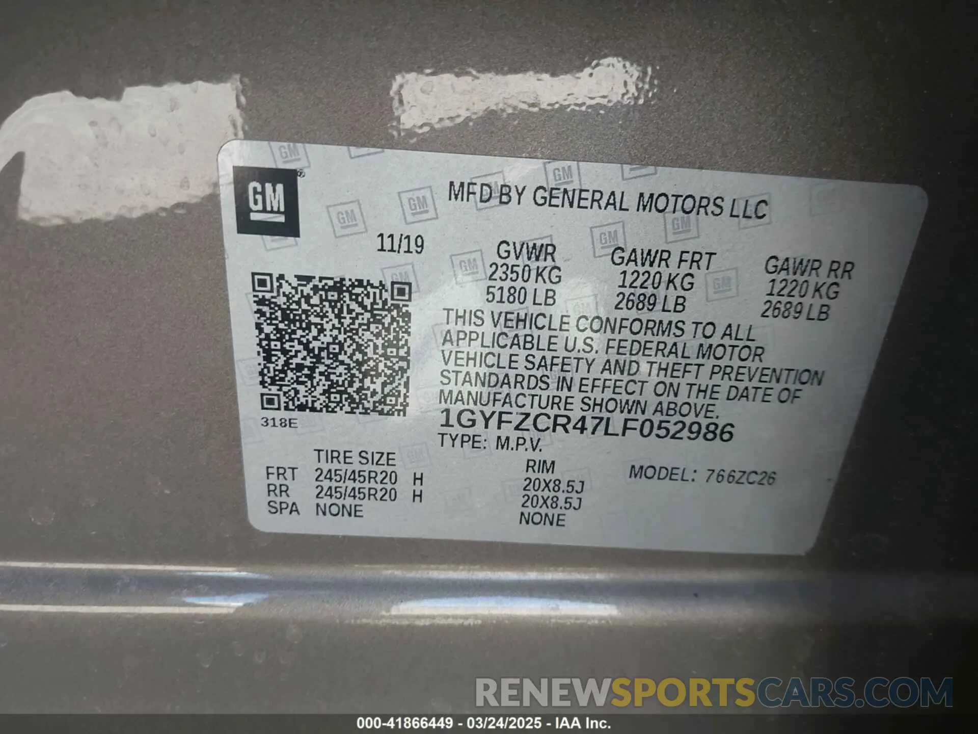 9 Photograph of a damaged car 1GYFZCR47LF052986 CADILLAC XT4 2020