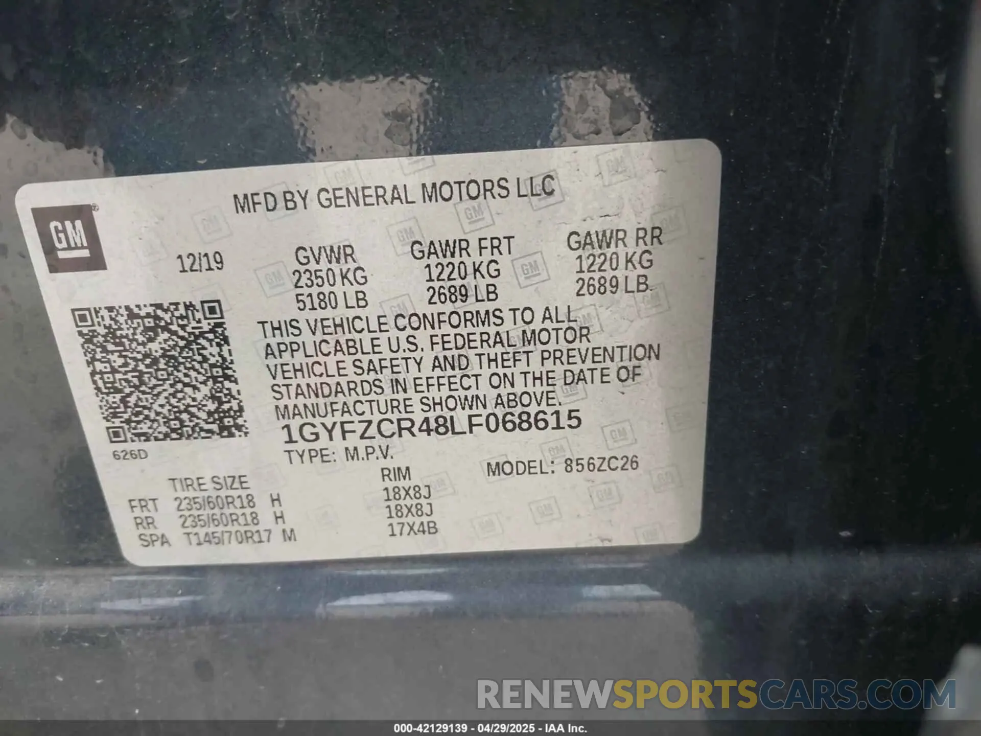 9 Photograph of a damaged car 1GYFZCR48LF068615 CADILLAC XT4 2020