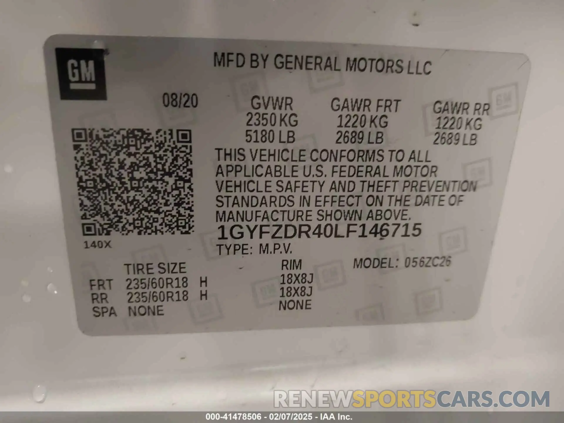 9 Photograph of a damaged car 1GYFZDR40LF146715 CADILLAC XT4 2020