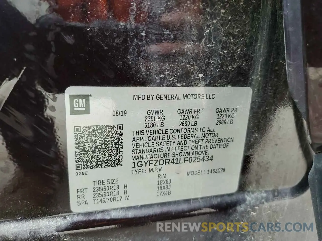 13 Photograph of a damaged car 1GYFZDR41LF025434 CADILLAC XT4 2020