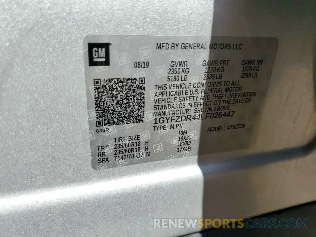 13 Photograph of a damaged car 1GYFZDR44LF026447 CADILLAC XT4 2020