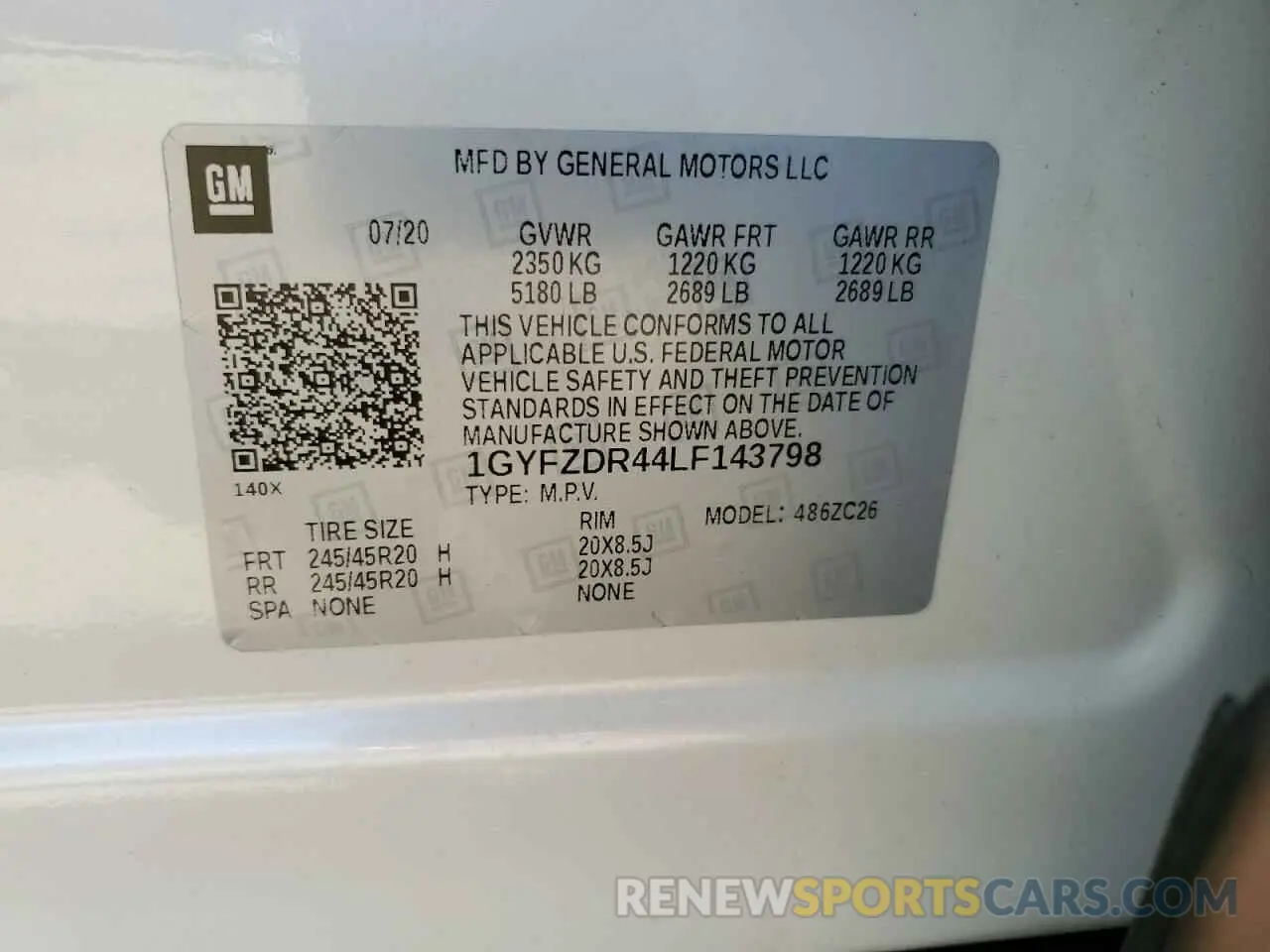 12 Photograph of a damaged car 1GYFZDR44LF143798 CADILLAC XT4 2020