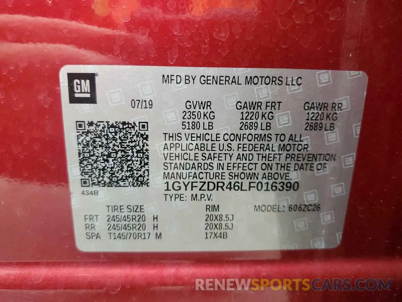 13 Photograph of a damaged car 1GYFZDR46LF016390 CADILLAC XT4 2020