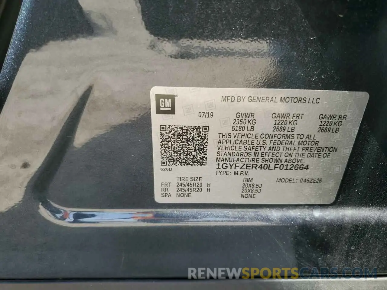 13 Photograph of a damaged car 1GYFZER40LF012664 CADILLAC XT4 2020