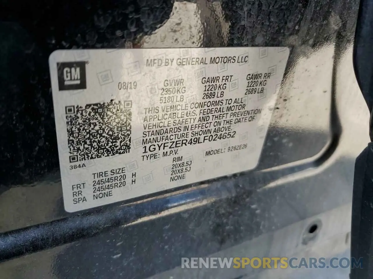 16 Photograph of a damaged car 1GYFZER49LF024652 CADILLAC XT4 2020