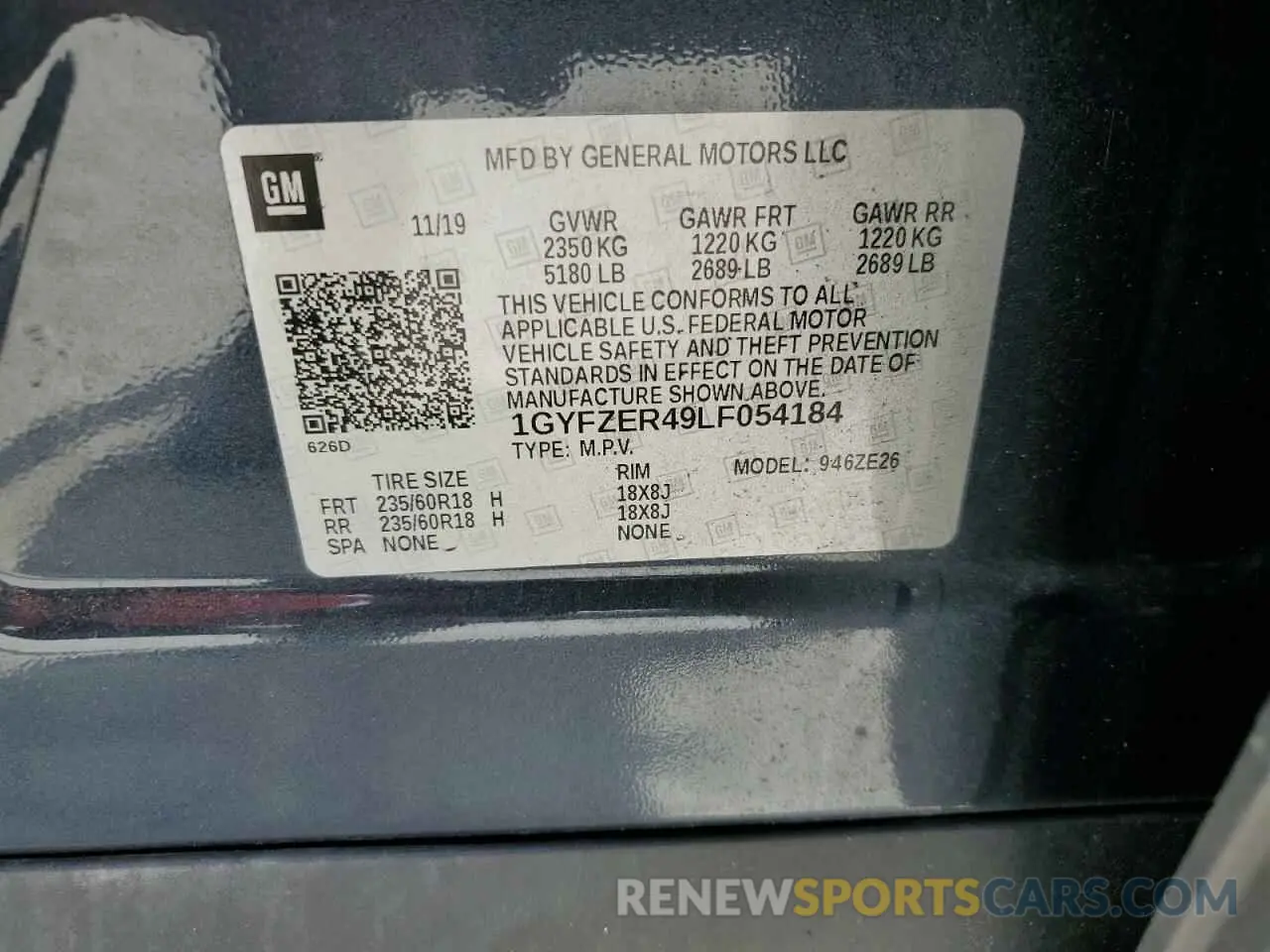15 Photograph of a damaged car 1GYFZER49LF054184 CADILLAC XT4 2020