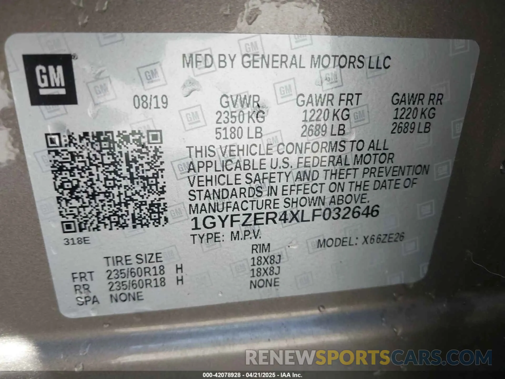 9 Photograph of a damaged car 1GYFZER4XLF032646 CADILLAC XT4 2020
