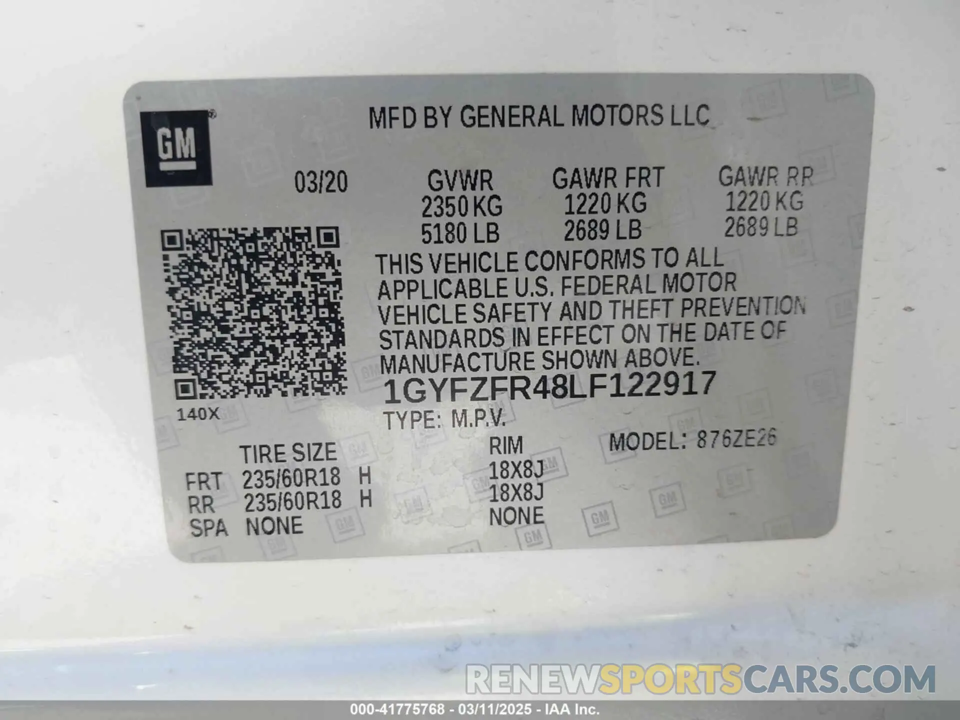 9 Photograph of a damaged car 1GYFZFR48LF122917 CADILLAC XT4 2020