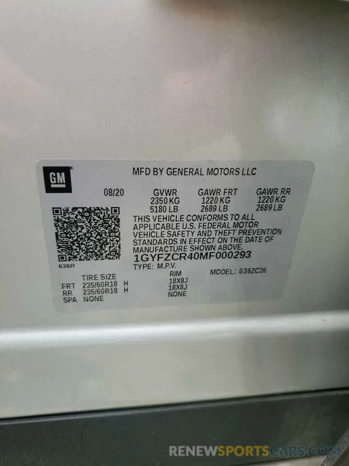 12 Photograph of a damaged car 1GYFZCR40MF000293 CADILLAC XT4 2021