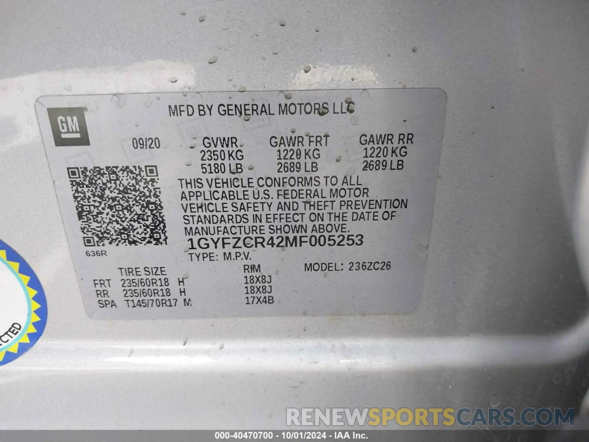 9 Photograph of a damaged car 1GYFZCR42MF005253 CADILLAC XT4 2021