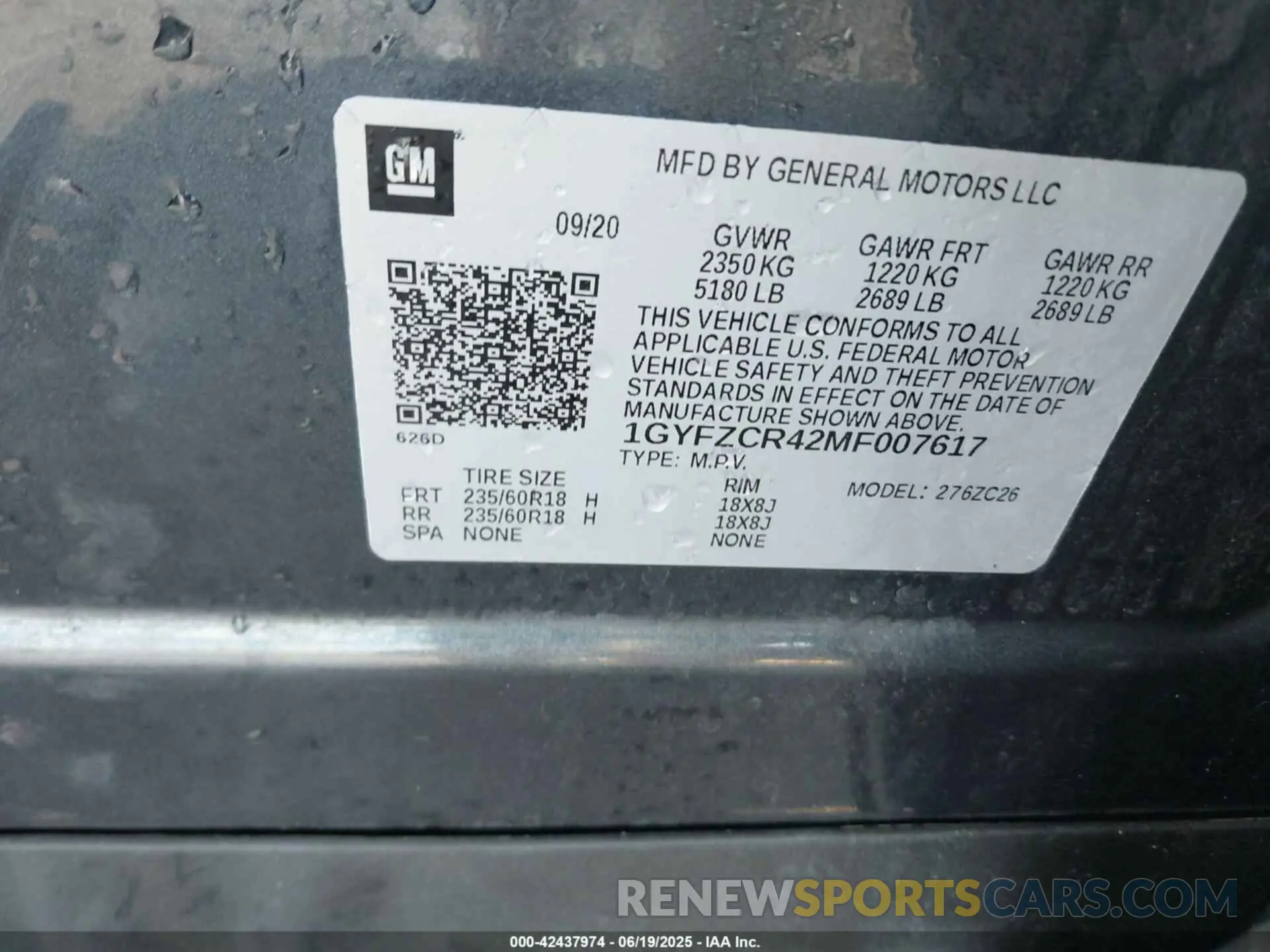 9 Photograph of a damaged car 1GYFZCR42MF007617 CADILLAC XT4 2021