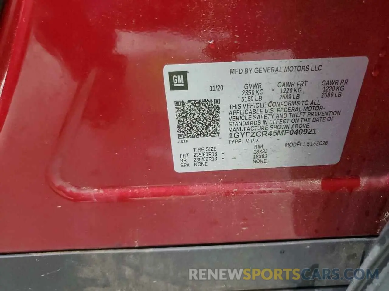 15 Photograph of a damaged car 1GYFZCR45MF040921 CADILLAC XT4 2021
