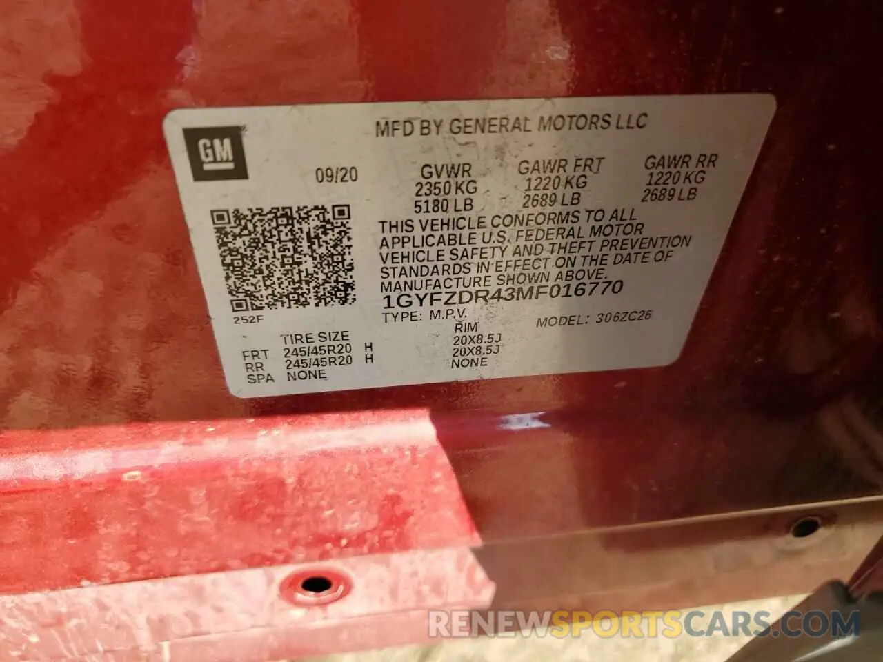 13 Photograph of a damaged car 1GYFZDR43MF016770 CADILLAC XT4 2021