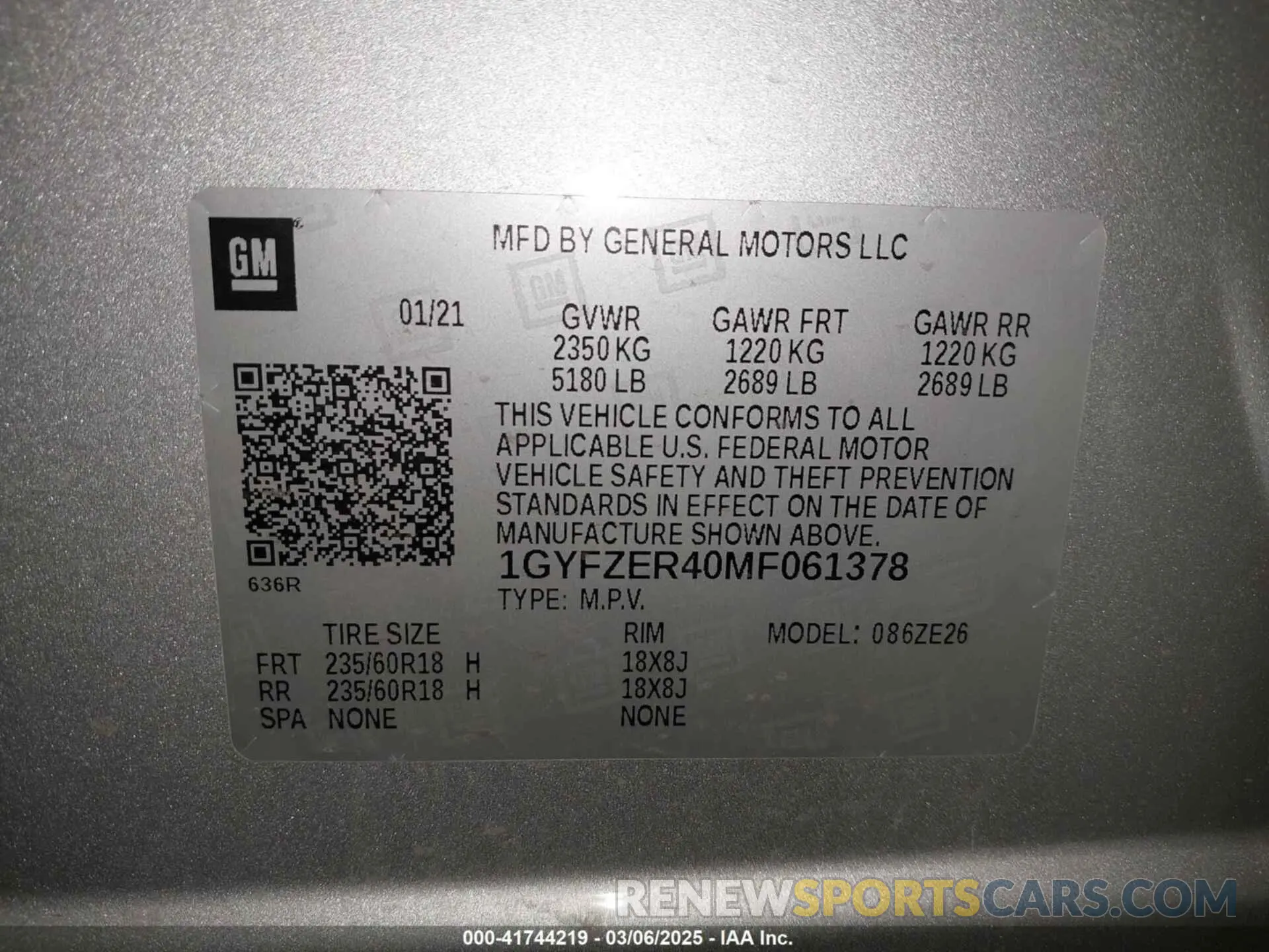 9 Photograph of a damaged car 1GYFZER40MF061378 CADILLAC XT4 2021