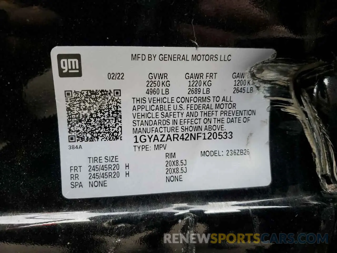 13 Photograph of a damaged car 1GYAZAR42NF120533 CADILLAC XT4 2022