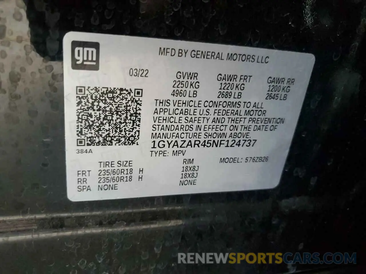 15 Photograph of a damaged car 1GYAZAR45NF124737 CADILLAC XT4 2022