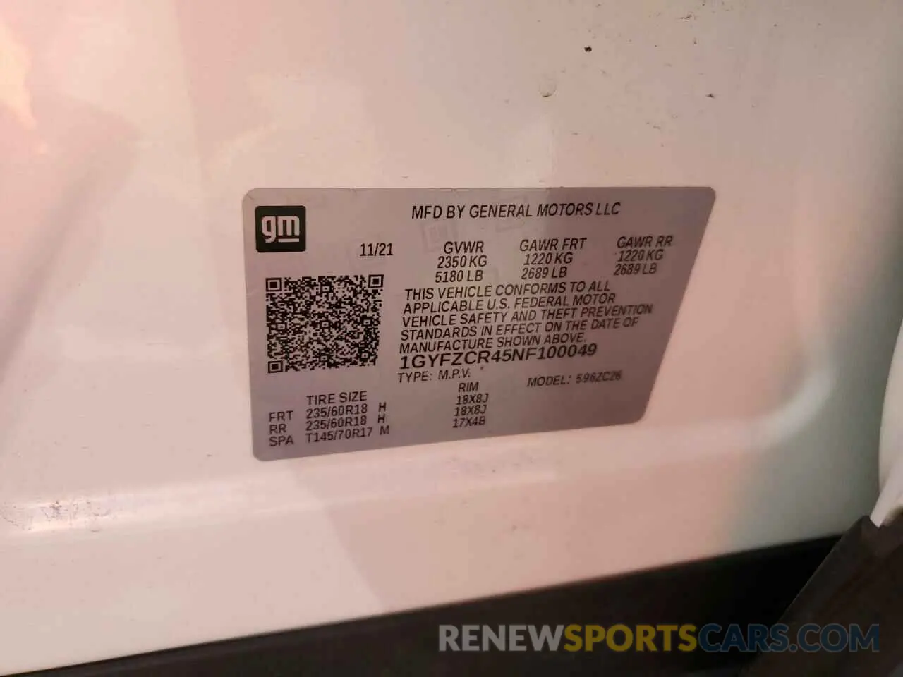 13 Photograph of a damaged car 1GYFZCR45NF100049 CADILLAC XT4 2022