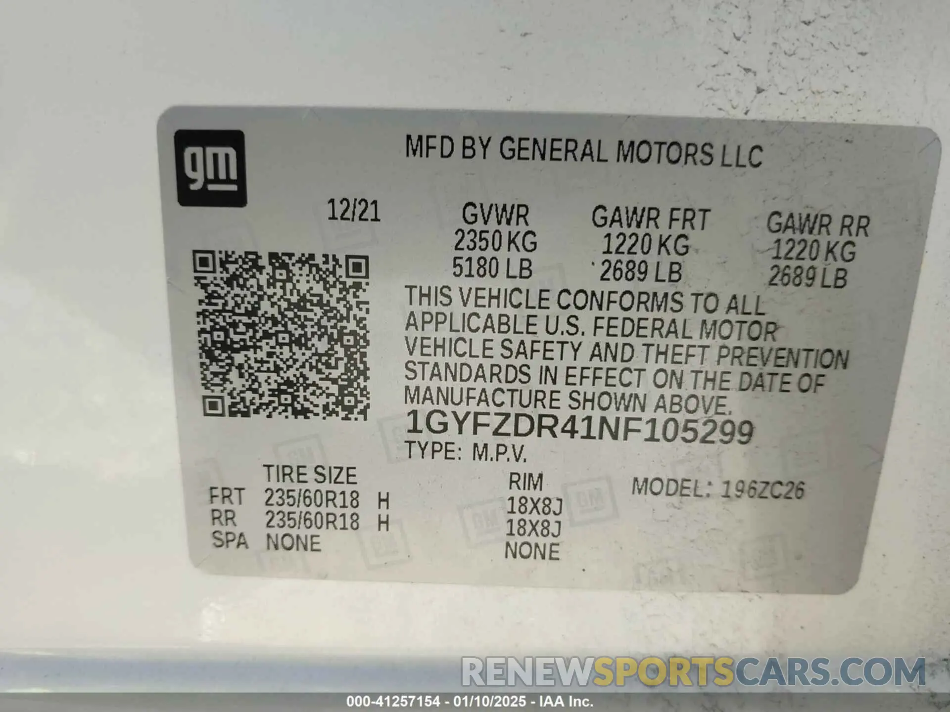 9 Photograph of a damaged car 1GYFZDR41NF105299 CADILLAC XT4 2022