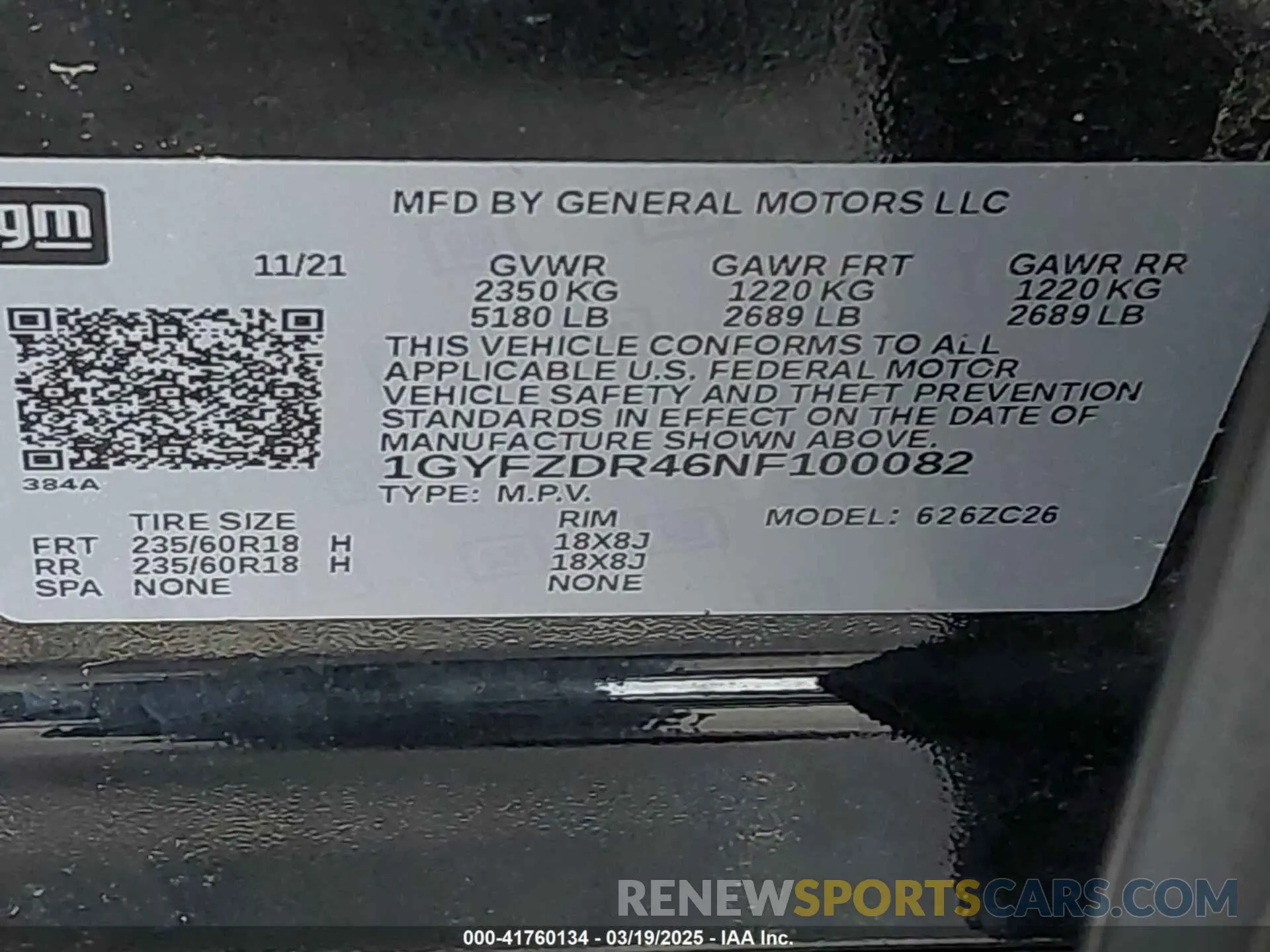 9 Photograph of a damaged car 1GYFZDR46NF100082 CADILLAC XT4 2022
