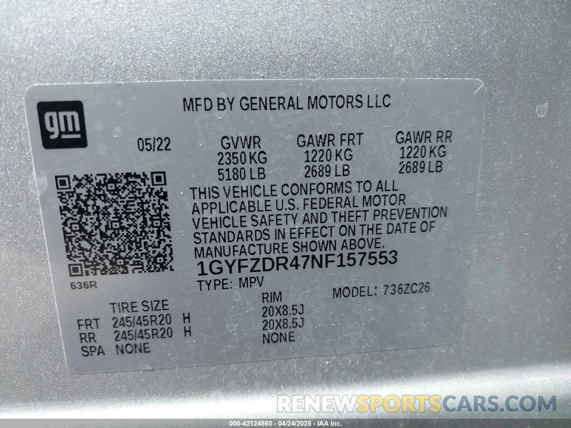9 Photograph of a damaged car 1GYFZDR47NF157553 CADILLAC XT4 2022