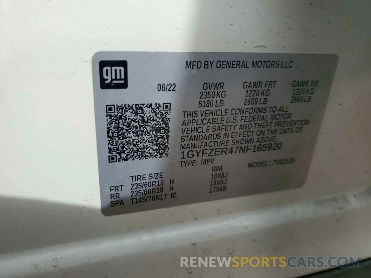12 Photograph of a damaged car 1GYFZER47NF165920 CADILLAC XT4 2022