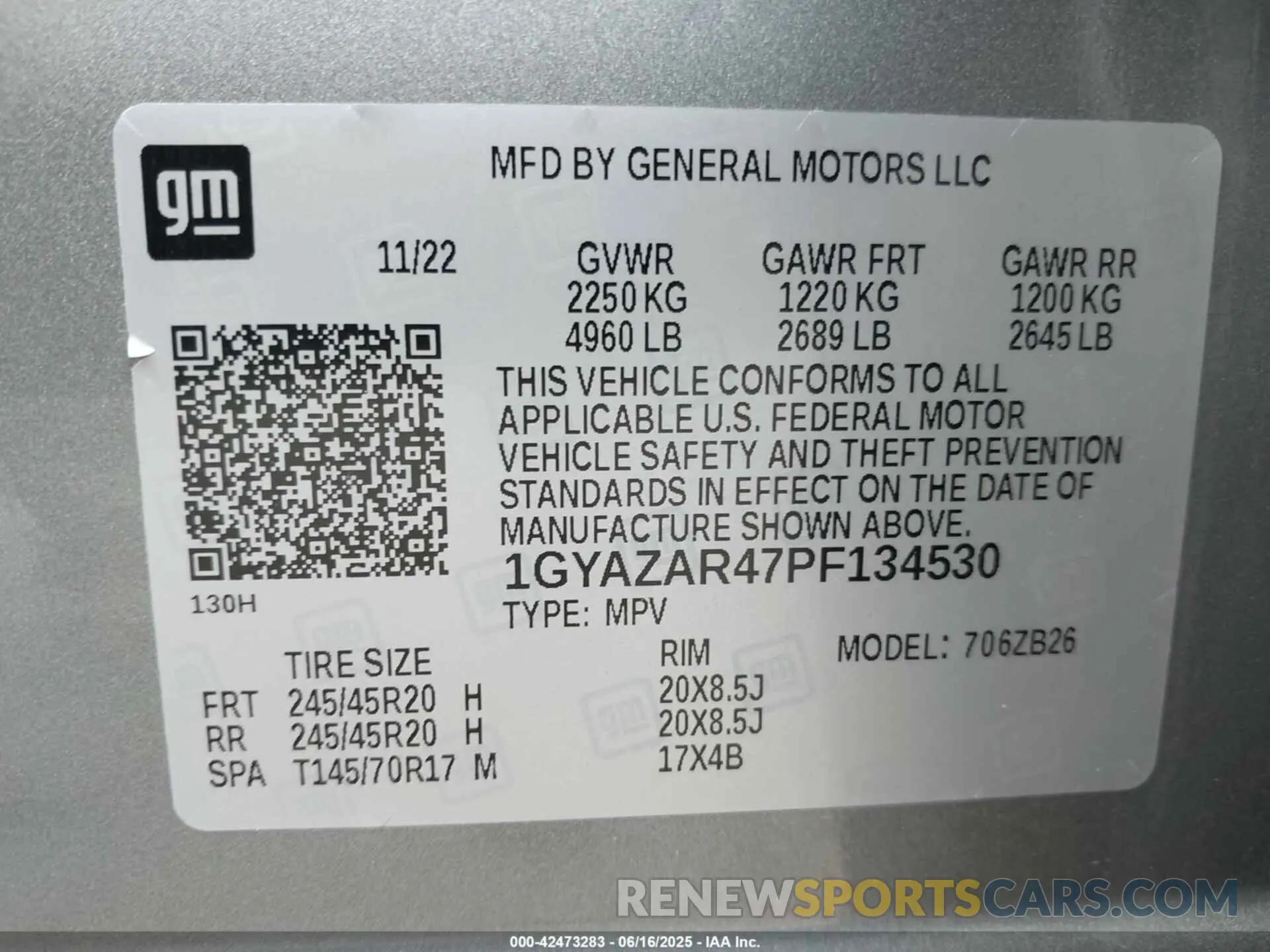 9 Photograph of a damaged car 1GYAZAR47PF134530 CADILLAC XT4 2023