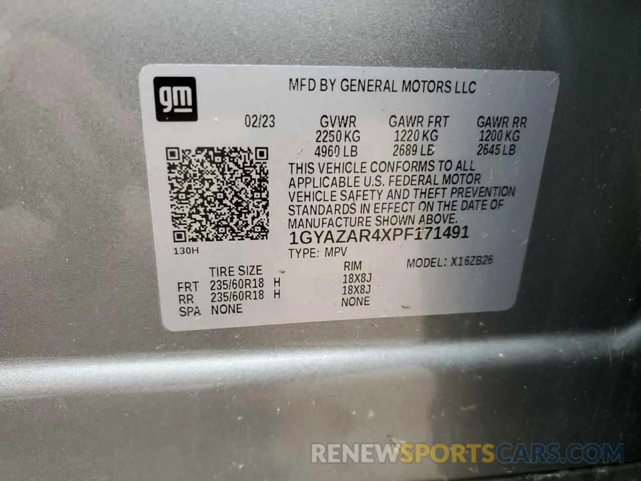 13 Photograph of a damaged car 1GYAZAR4XPF171491 CADILLAC XT4 2023