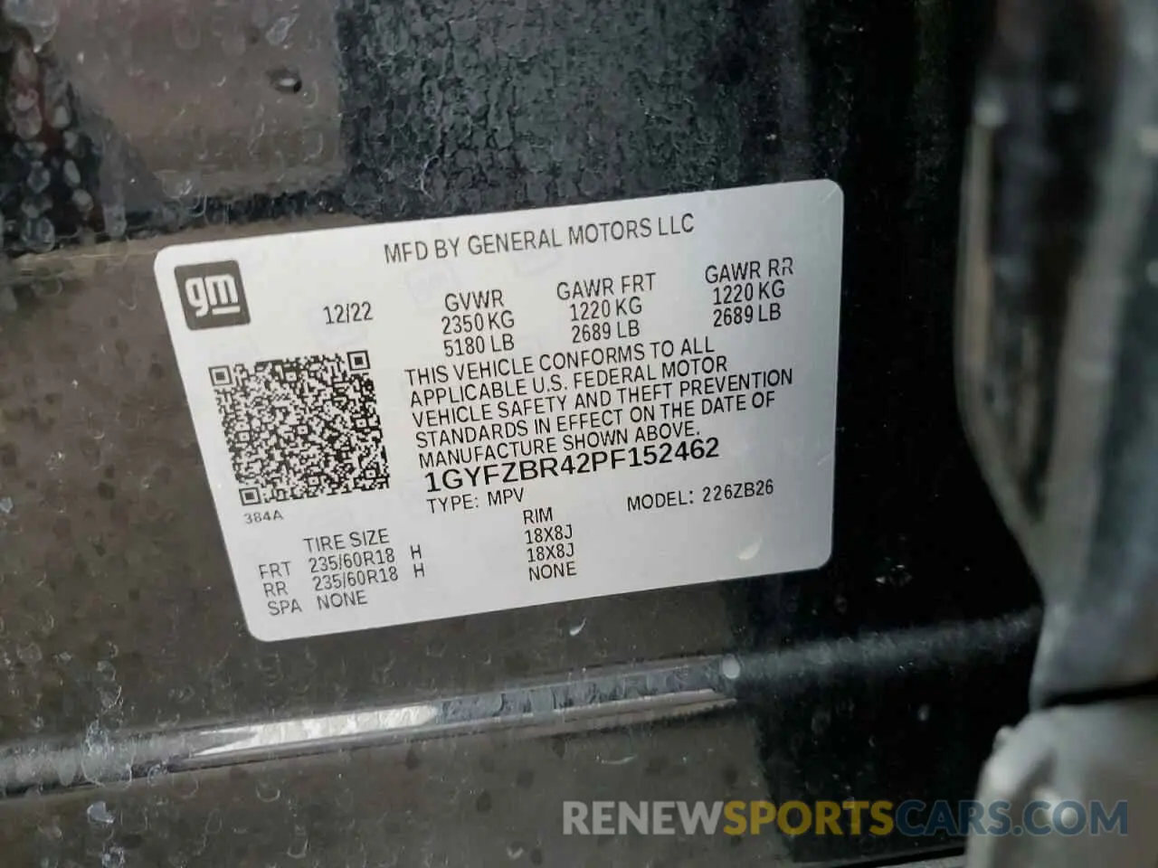 13 Photograph of a damaged car 1GYFZBR42PF152462 CADILLAC XT4 2023