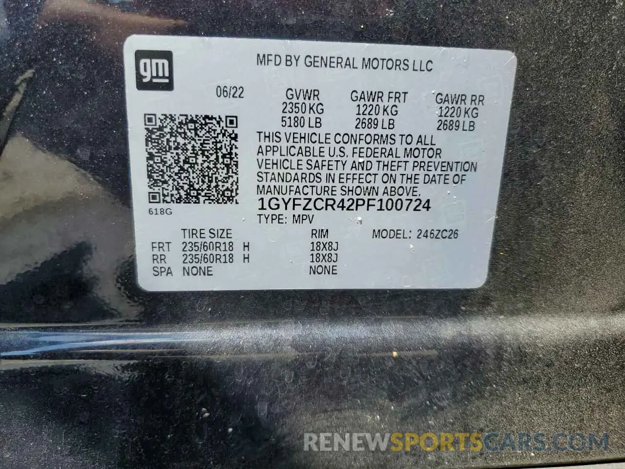 14 Photograph of a damaged car 1GYFZCR42PF100724 CADILLAC XT4 2023