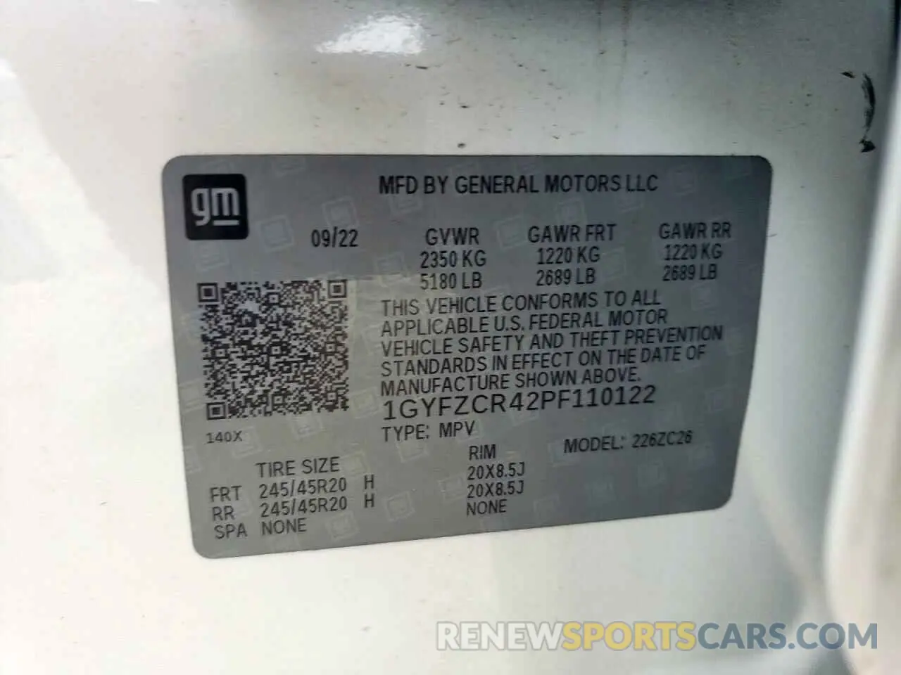 13 Photograph of a damaged car 1GYFZCR42PF110122 CADILLAC XT4 2023