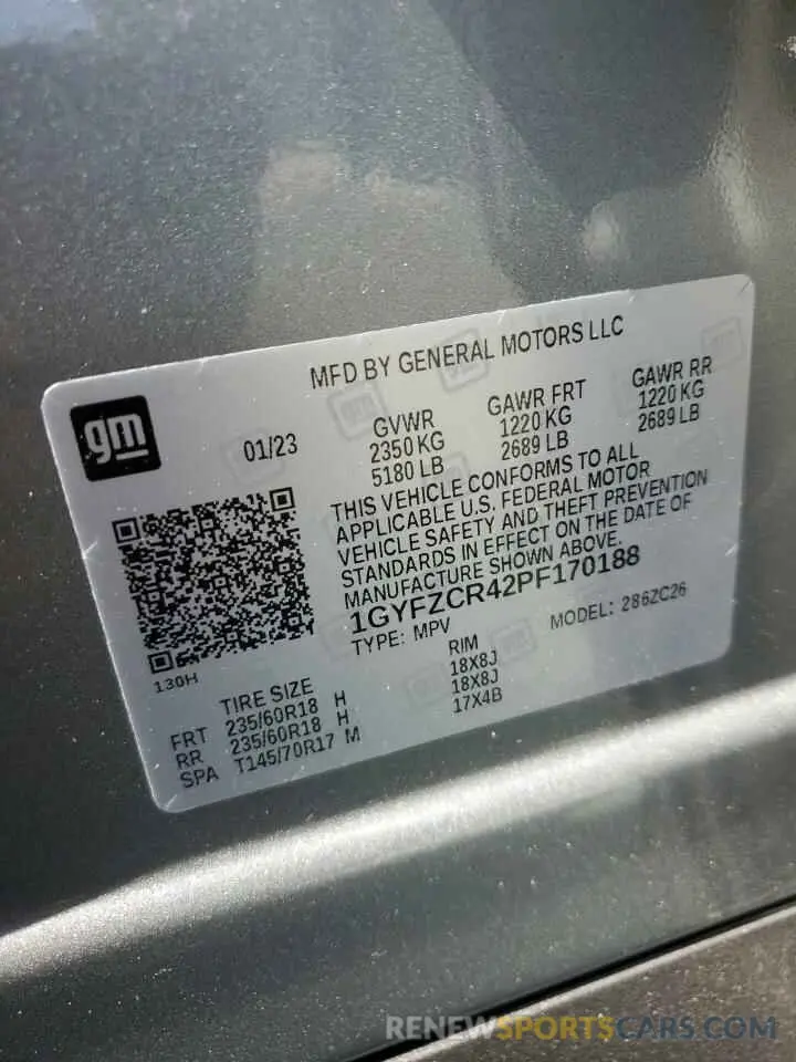 14 Photograph of a damaged car 1GYFZCR42PF170188 CADILLAC XT4 2023