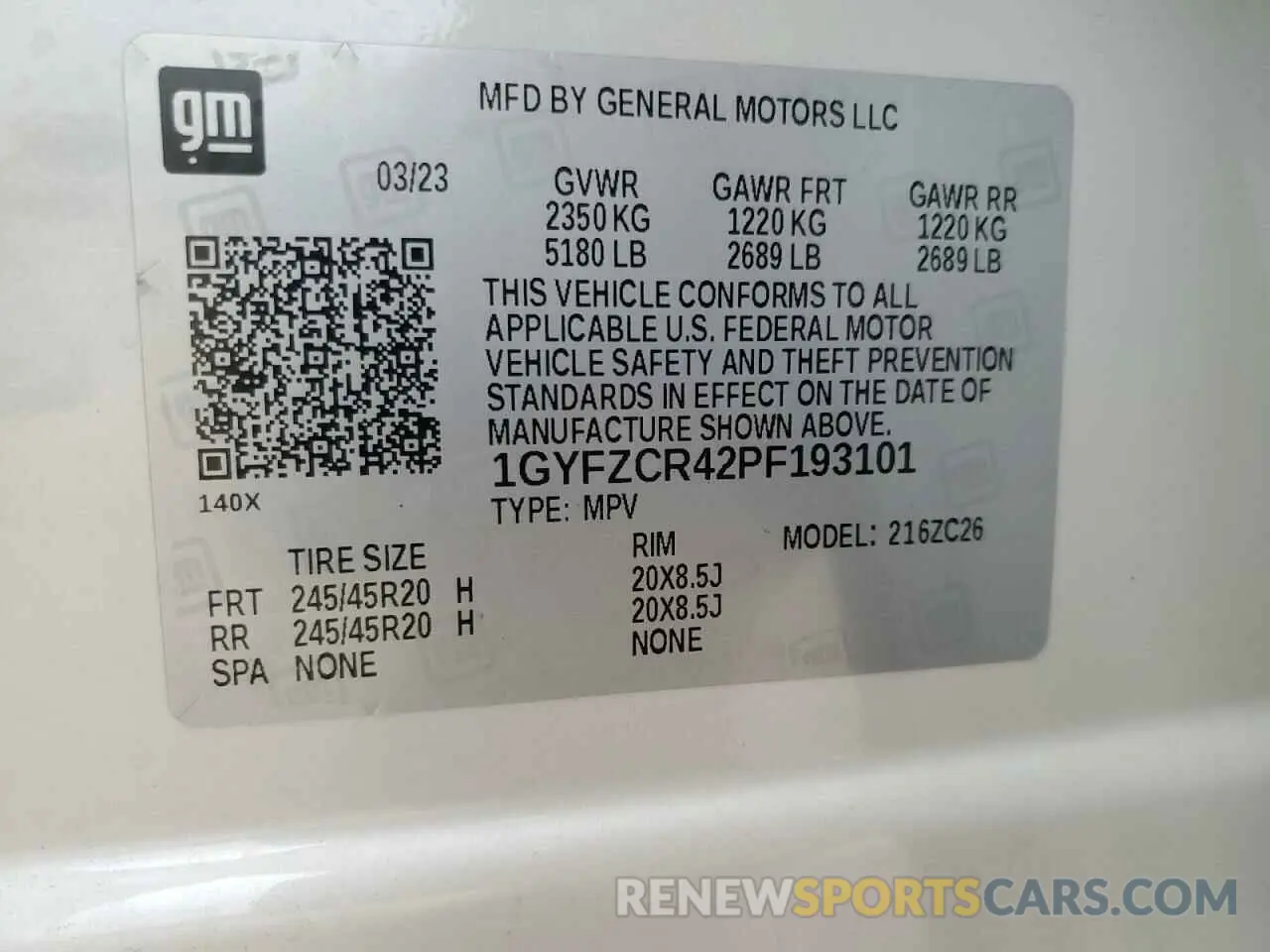 12 Photograph of a damaged car 1GYFZCR42PF193101 CADILLAC XT4 2023