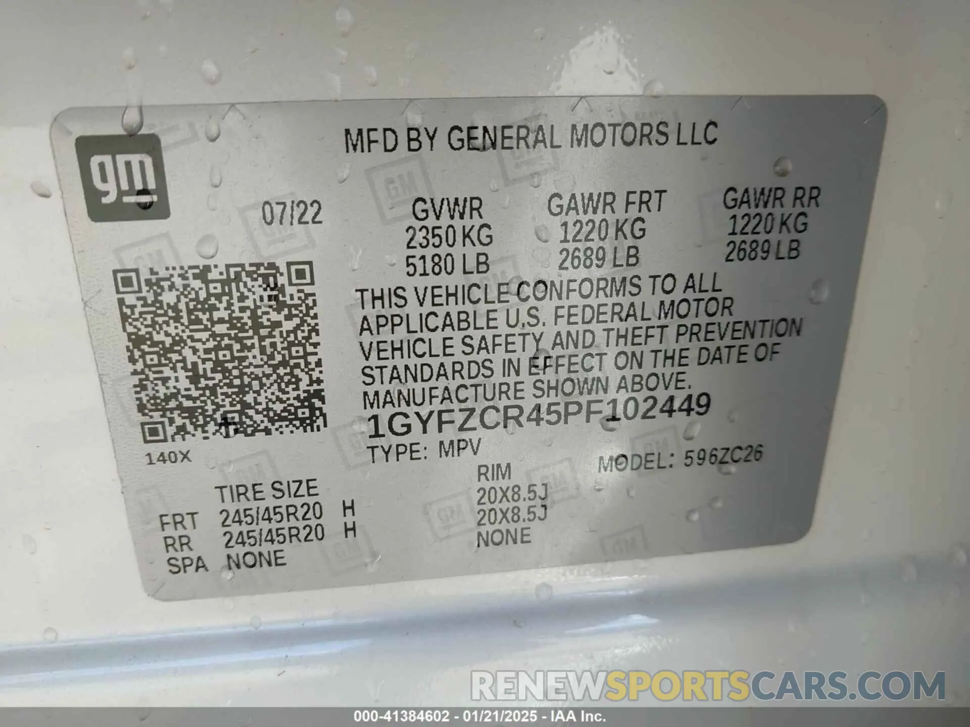 9 Photograph of a damaged car 1GYFZCR45PF102449 CADILLAC XT4 2023