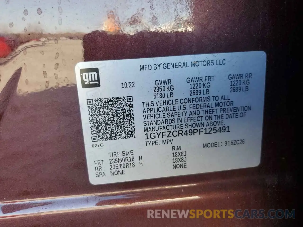 15 Photograph of a damaged car 1GYFZCR49PF125491 CADILLAC XT4 2023
