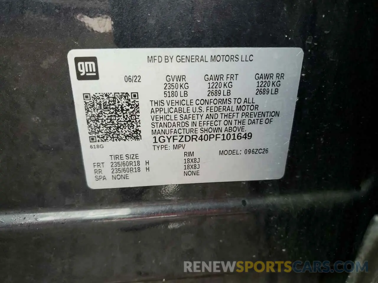 13 Photograph of a damaged car 1GYFZDR40PF101649 CADILLAC XT4 2023