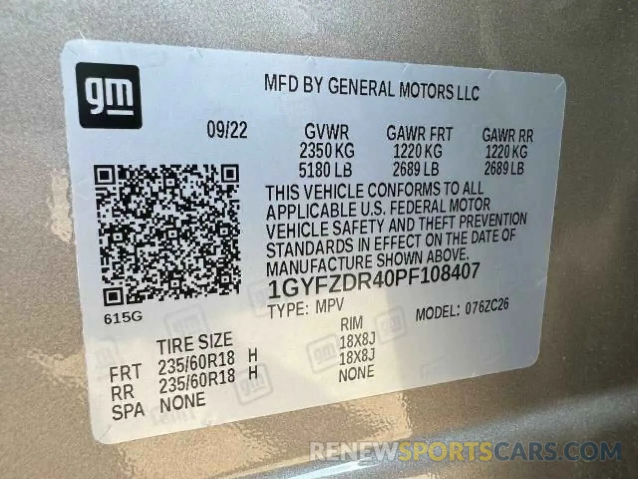 15 Photograph of a damaged car 1GYFZDR40PF108407 CADILLAC XT4 2023