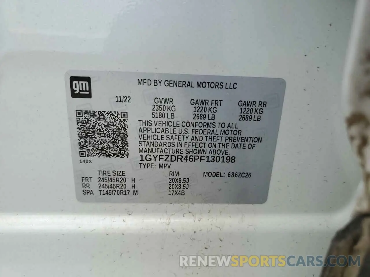 12 Photograph of a damaged car 1GYFZDR46PF130198 CADILLAC XT4 2023