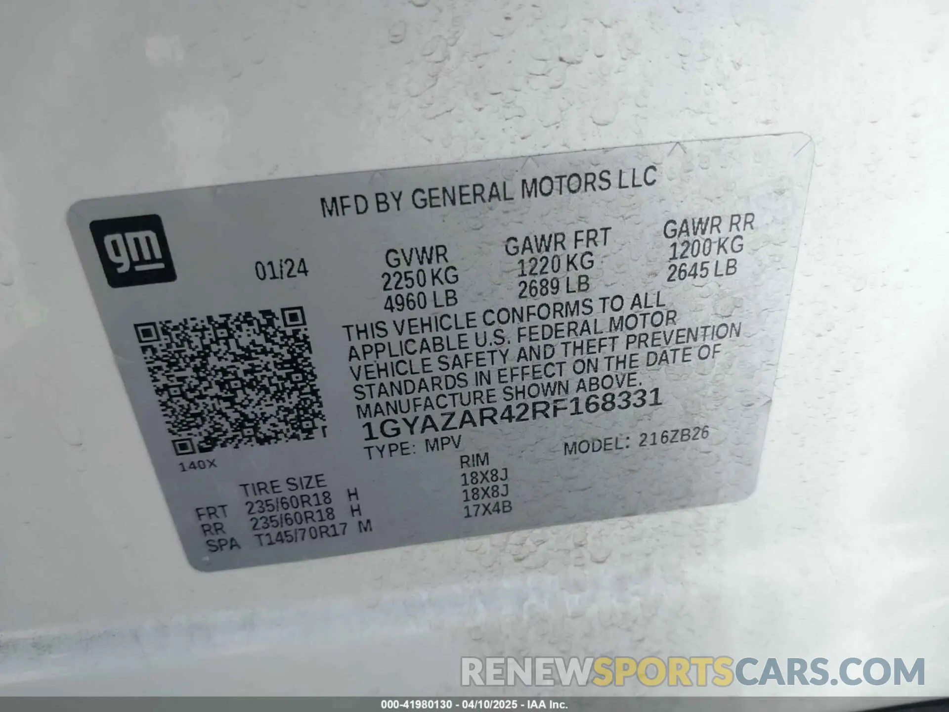 9 Photograph of a damaged car 1GYAZAR42RF168331 CADILLAC XT4 2024