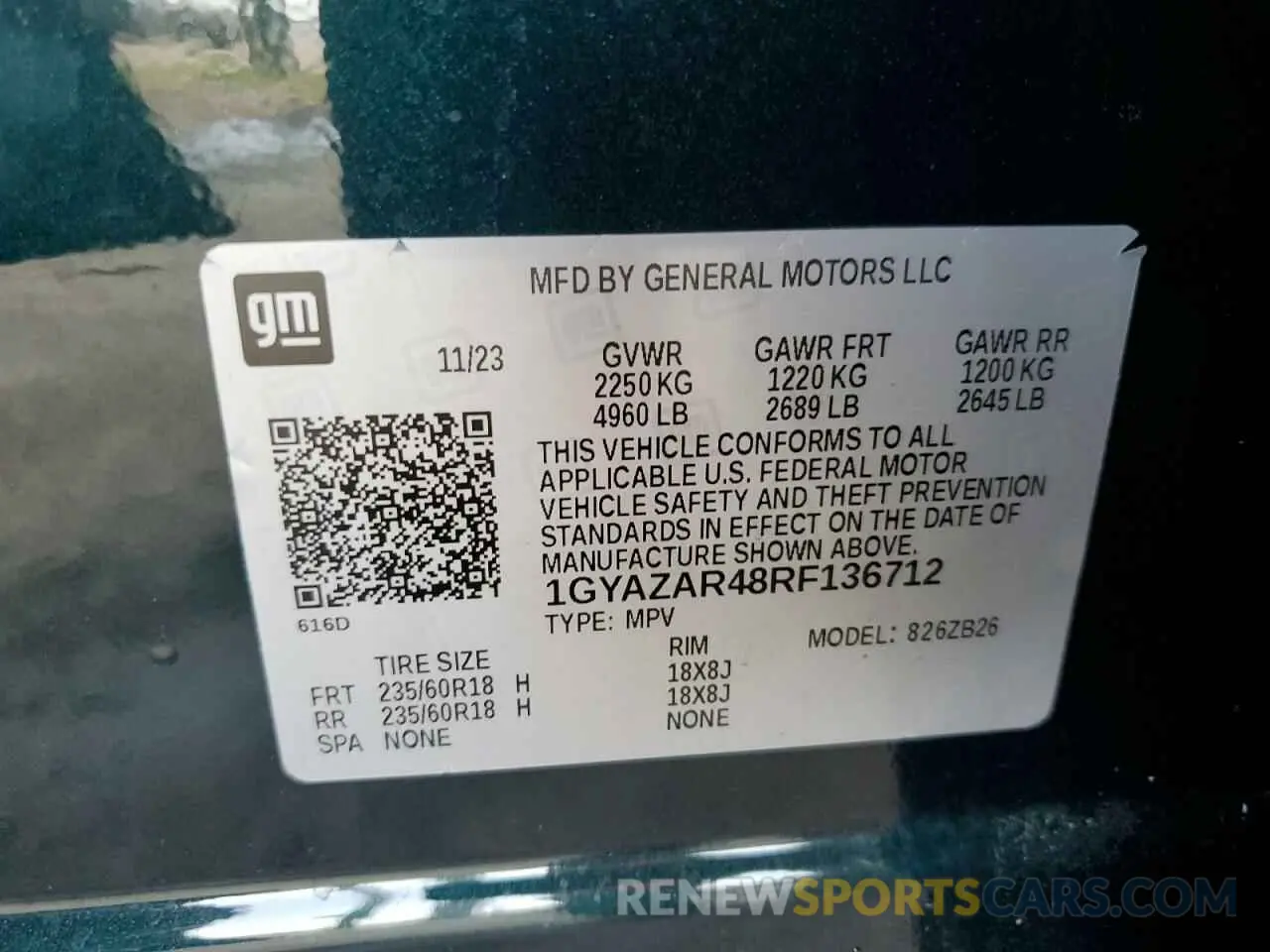 13 Photograph of a damaged car 1GYAZAR48RF136712 CADILLAC XT4 2024