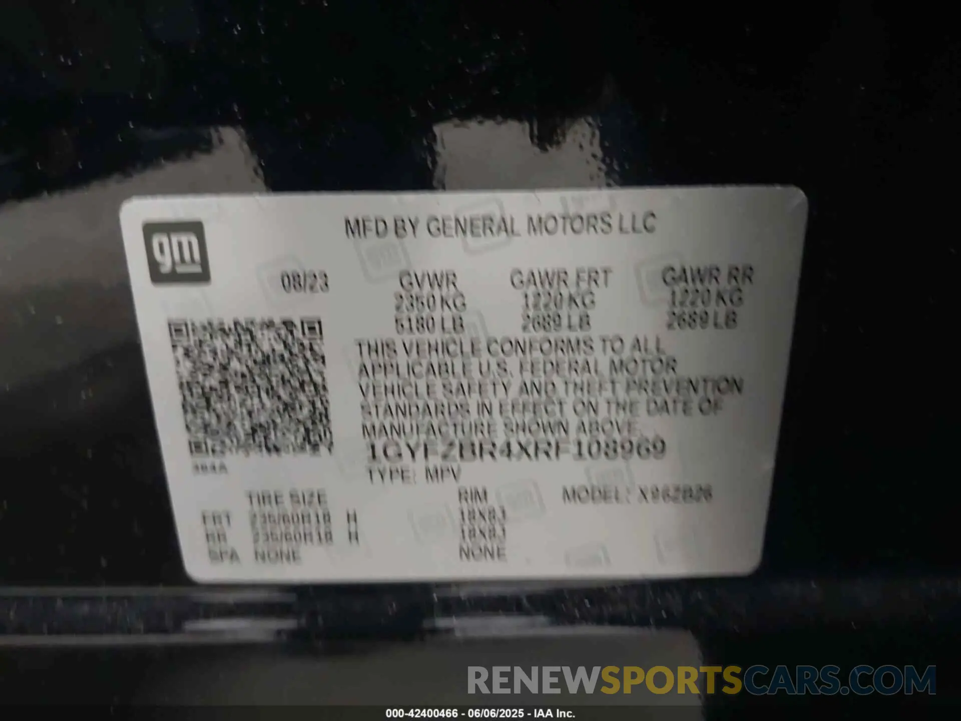 9 Photograph of a damaged car 1GYFZBR4XRF108969 CADILLAC XT4 2024