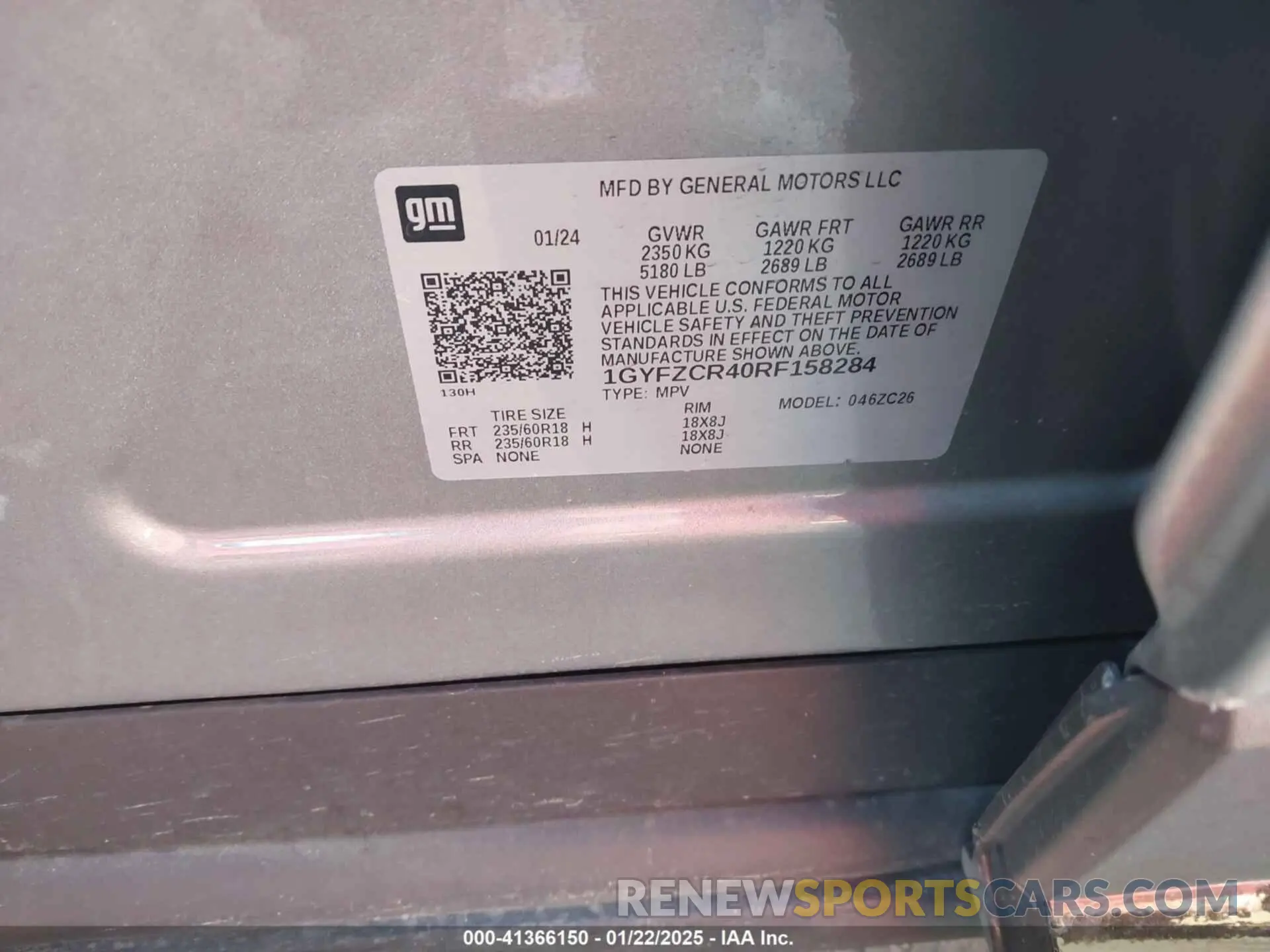9 Photograph of a damaged car 1GYFZCR40RF158284 CADILLAC XT4 2024