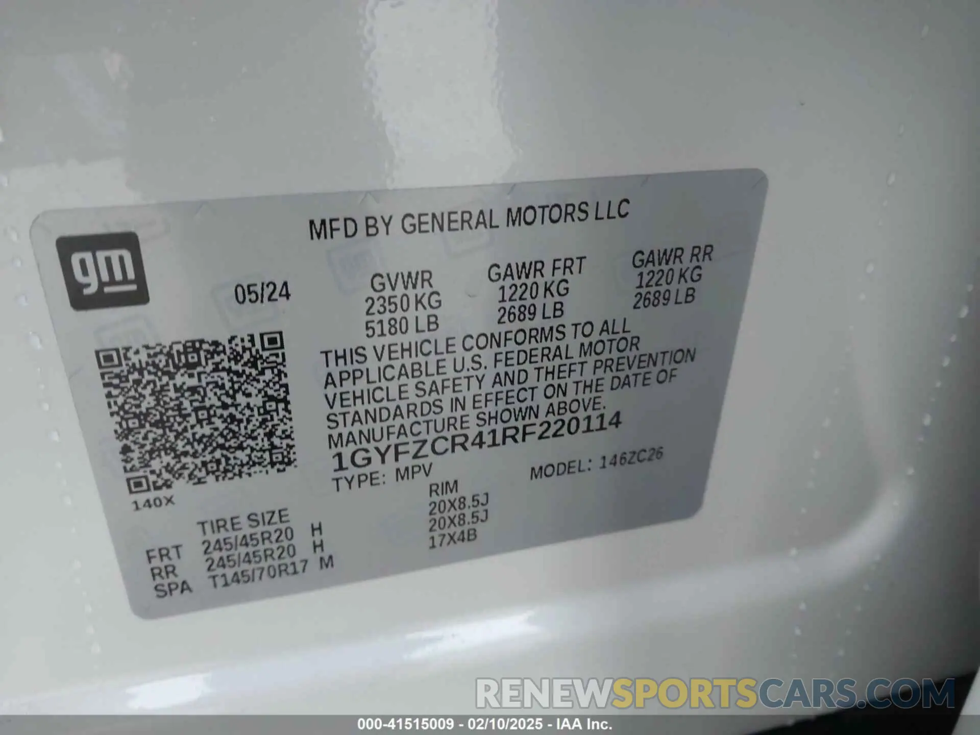 9 Photograph of a damaged car 1GYFZCR41RF220114 CADILLAC XT4 2024