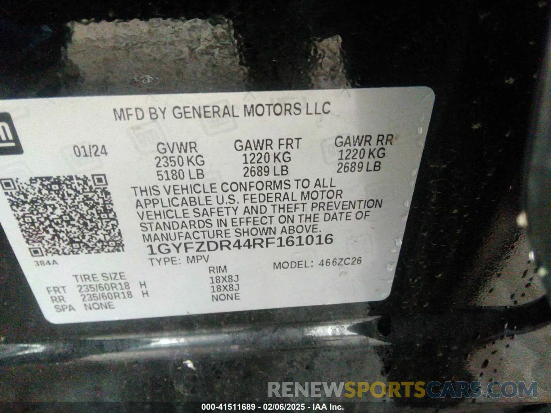 9 Photograph of a damaged car 1GYFZDR44RF161016 CADILLAC XT4 2024