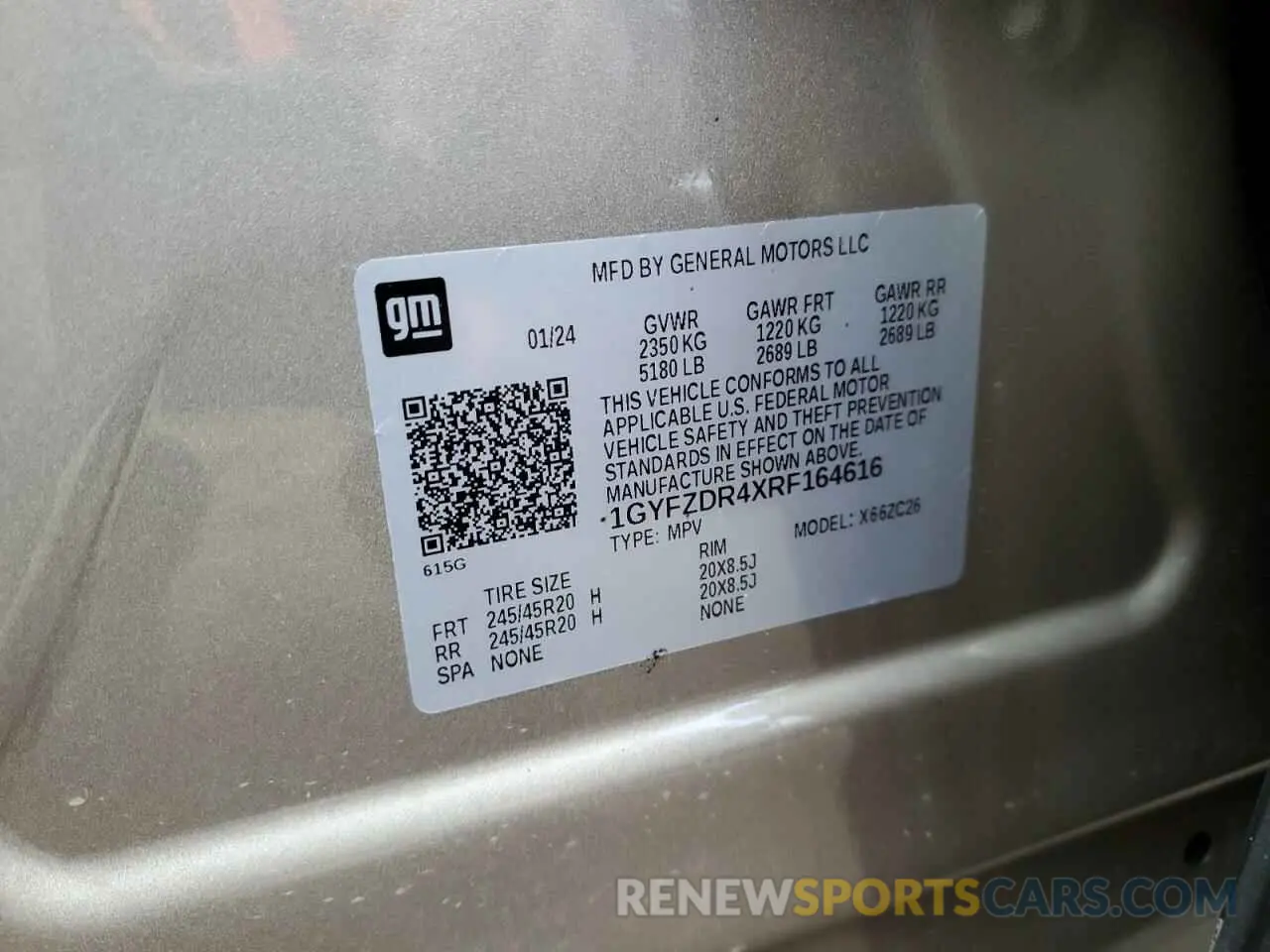 14 Photograph of a damaged car 1GYFZDR4XRF164616 CADILLAC XT4 2024