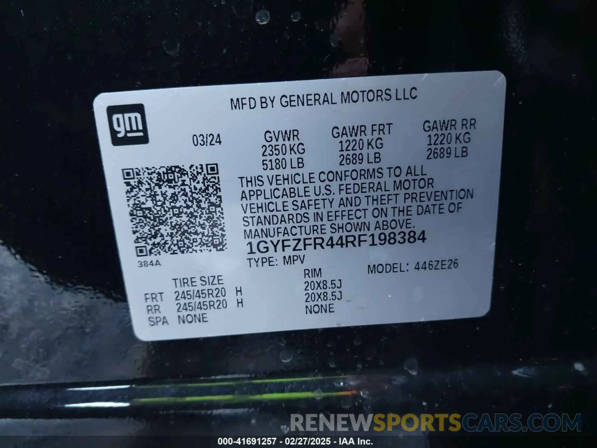 9 Photograph of a damaged car 1GYFZFR44RF198384 CADILLAC XT4 2024