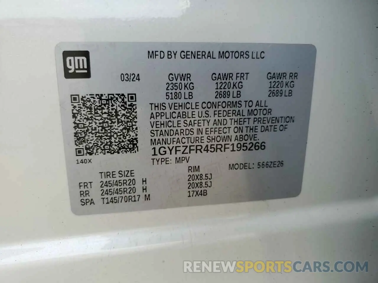 15 Photograph of a damaged car 1GYFZFR45RF195266 CADILLAC XT4 2024